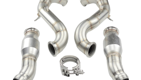 mercedes c63 w205 catted and catless downpipes