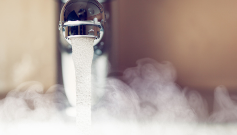 hot water looks cloudy